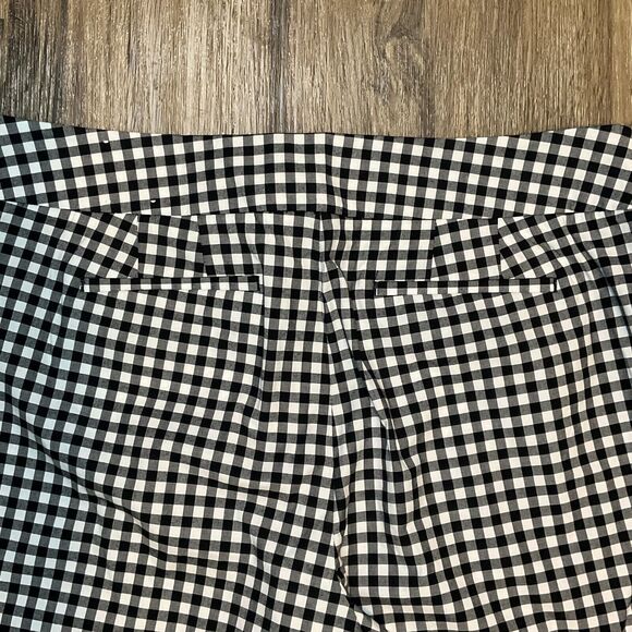 Talbots Black White High Rise Pull On Plaid Gingham Chatham Ankle Pant Size 14‎ - Picture 6 of 9